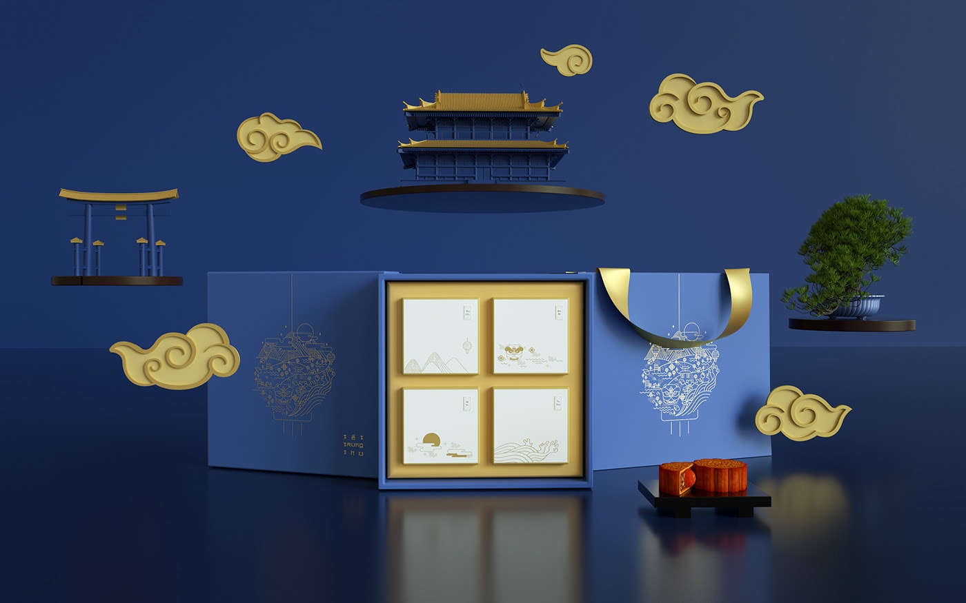 精品越南傳統(tǒng)月餅品牌VI設(shè)計(jì)——創(chuàng)意插畫(huà)包裝設(shè)計(jì)，食品VI設(shè)計(jì)，食品包裝設(shè)計(jì)，深圳VI設(shè)計(jì)，左右格局
