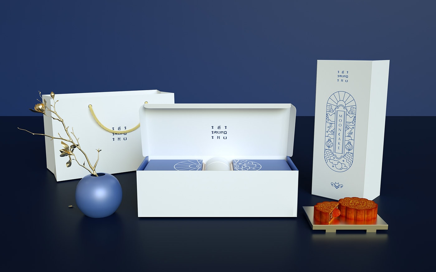 精品越南傳統(tǒng)月餅品牌VI設(shè)計(jì)——創(chuàng)意插畫(huà)包裝設(shè)計(jì)，食品VI設(shè)計(jì)，食品包裝設(shè)計(jì)，深圳VI設(shè)計(jì)，左右格局